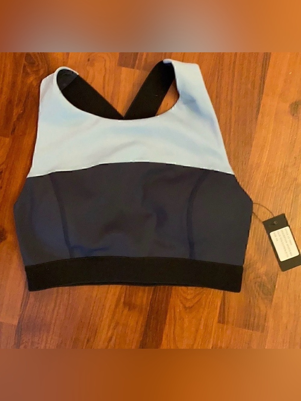NWT Kendall + Kylie Total Eclipse/Blue Fog High Neck Sports Bra XS